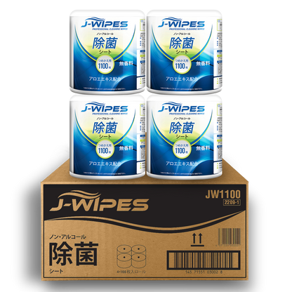 J-WIPES®ノンアルコール除菌シート（1100枚×4ロール）