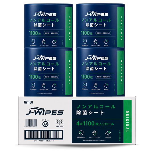 J-WIPES ORIGINALノンアルコール除菌シート（1100枚×4ロール）
