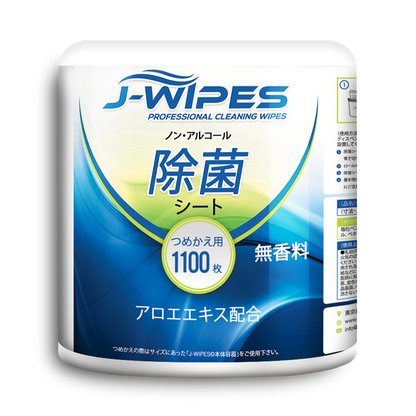 J-WIPES®ノンアルコール除菌シート（1100枚×4ロール）